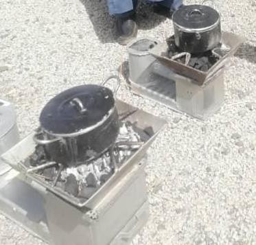 Thermoelectric (Peltier effect) powered air-blower charcoal stoves in use.